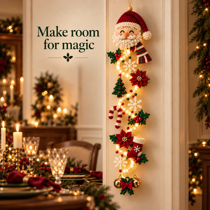 Festive Lighted Christmas Door Display