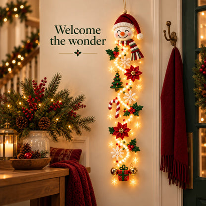 Festive Lighted Christmas Door Display