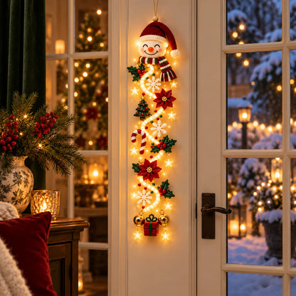Festive Lighted Christmas Door Display