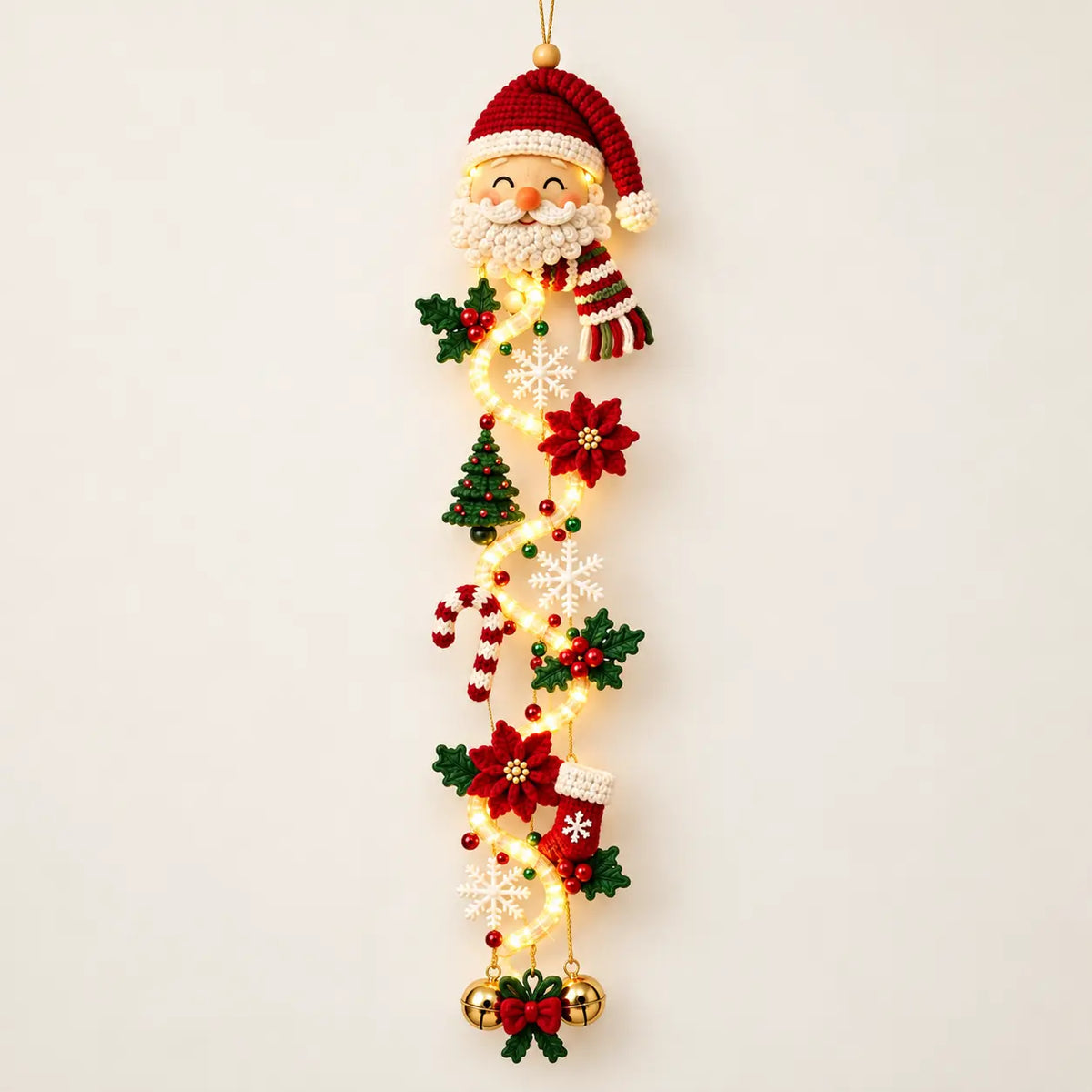 Festive Lighted Christmas Door Display
