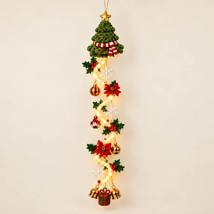 Festive Lighted Christmas Door Display